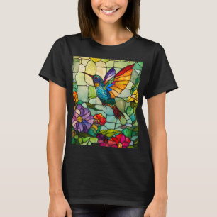 Kolibrie Tiffany-stijl venster T-shirt