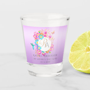 Kolibrie Tuin Monogram Paars Shot Glas