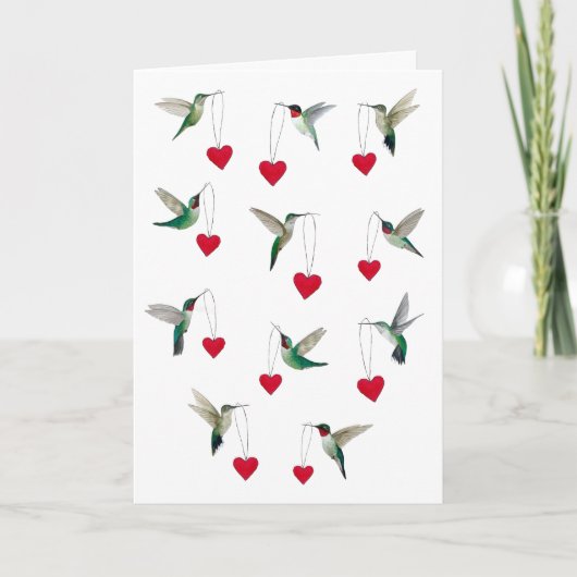 Kolibrie Valentijnsdag Kaart (Voorkant)