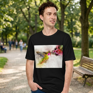 Kolibrie vliegen met bloem Waterverf - 04 T-shirt