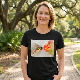 Kolibrie vliegen met bloem Waterverf - 05 T-shirt