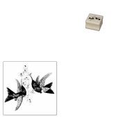 kolibrie vogel bloem dier hout stempel (Gestempeld)