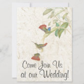 Kolibrie Vogel Bloemen Huwelijksuitnodiging Kaart (Voorkant)