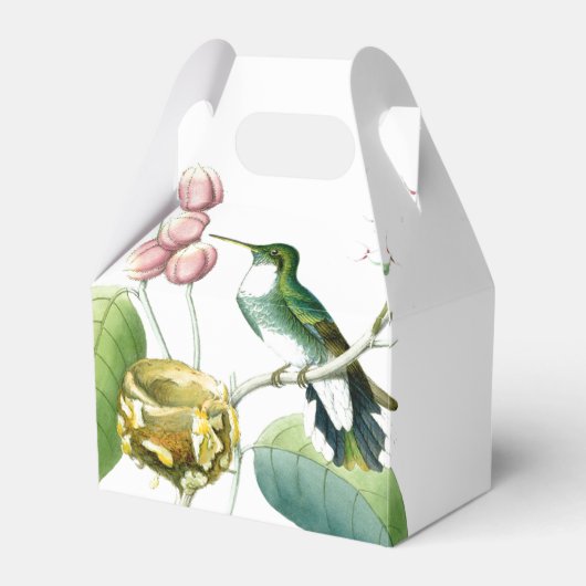 Kolibrie Vogel Wildlife Floral Favor Box Bedankdoosjes (Voorkant Zijde)