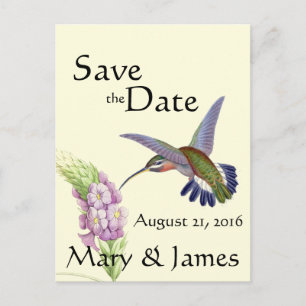 Kolibrie Vogelbloem Floral Save the Date Aankondigingskaart