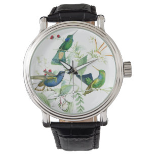 Kolibrie Vogels Wildlife Bloemen Bloemen Horloge