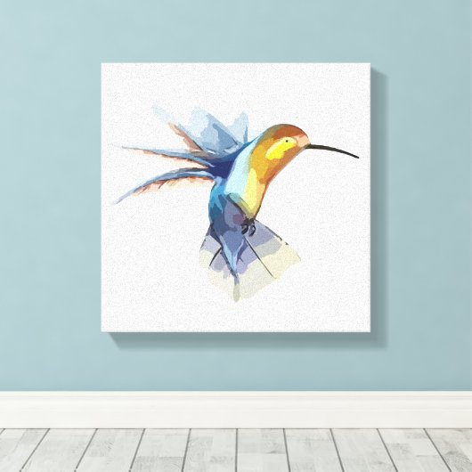 kolibrie waterverf rustige mooie tekening canvas afdruk (Insitu (Houten vloer))
