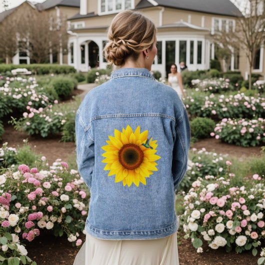 Kolibrie & Zonnebloem Denim Jacket (Huwelijk Achterkant)