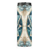 Kolibriemmot Mandala in goud, wit en blauw Thermosbeker (Achterkant)