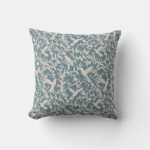 Kolibries bladwerk blauw vintage 