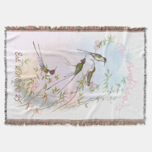  Kolibries Bloemen Custom bruiloft cadeau Deken
