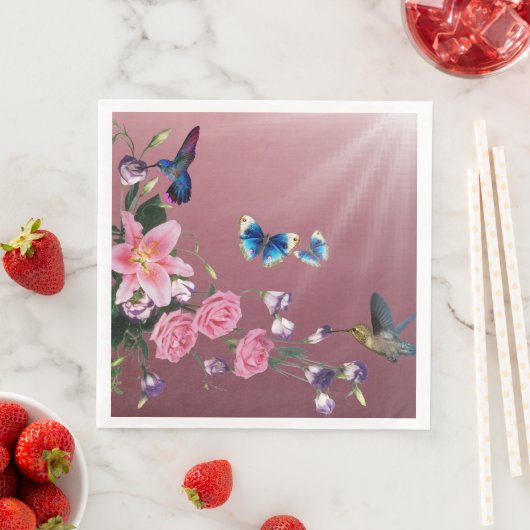 Kolibries Bloemen Vlinders Papieren servetten (Insitu)