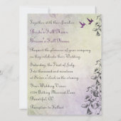 Kolibries en bloemen bruiloft uitnodiging (Achterkant)