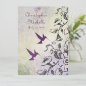 Kolibries en bloemen bruiloft uitnodiging (Staand voorkant)