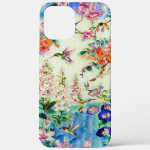 Kolibries en Bloemen iPhone 12 Pro Max Hoesje