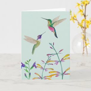 Kolibries en Bloemen Kaart