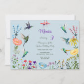 Kolibries en Bloementuin verjaardagsfeestje Kaart (Voorkant)