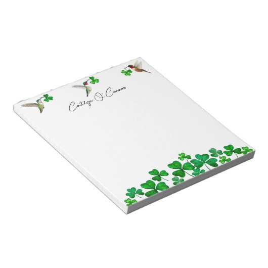 Kolibries en Shamrocks Notitieblok (Schuin)