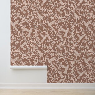 Kolibries Floral Mocha Mousse Behang