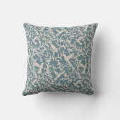 Kolibries gebladerte blauw  kussen (Achterkant)