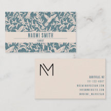 Kolibries gebladerte  stijl Visitekaartje