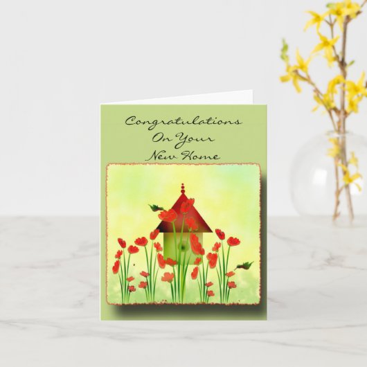 Kolibries in het Wenskaart van Papavers Kaart (Gele Bloem)