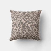 Kolibries loof grillige  taupe kussen (Achterkant)