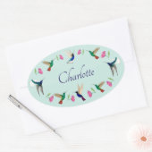 Kolibries Naam Ovale Sticker (Envelop)
