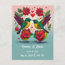 Kolibries redden de datum aankondigingskaart