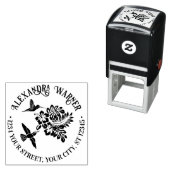 Kolibries & Tropische Hibiscussen Naam Adres Zelfinktende Stempel (In situ)