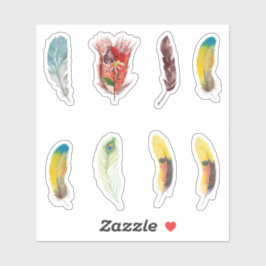 Kolibries veren Kleurrijke Schattigee Scrapbooking Sticker