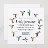 Kolibries Verjaardag Uitnodiging (Voorkant / Achterkant)