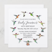 Kolibries Verjaardag Uitnodiging (Voorkant / Achterkant)