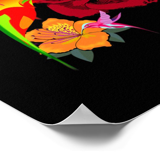 Kolibries voeden zich met bloemen Grafische kunst Poster (Hoek)