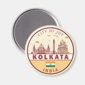Kolkata India City Skyline Embleem Magneet (Voorkant / Achterkant)