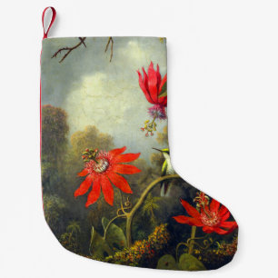 Kolkibrie en passiebloemen schilderij kleine kerstsok