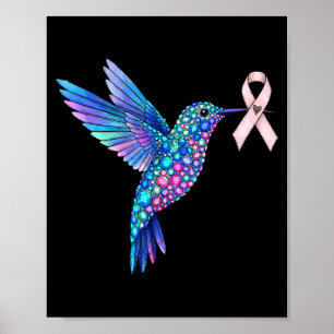 Kolkibrie roze lint borstkankerbewustzijn poster