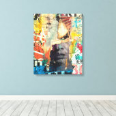 Kollage Head Canvas Afdruk (Insitu (Houten vloer))
