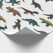 Kollage van kunststofdinosaurussen cadeaupapier (Hoek)