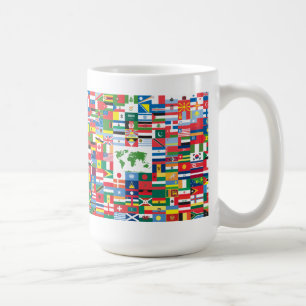 Kollage van landvlaggen uit de hele wereld koffiemok