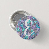 Kolmio (koele kleuren) Persoonlijke Button (Voorkant /achterkant)