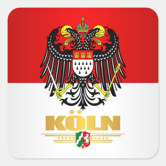Koln (Keulen) 2 Vierkante Sticker (Voorkant)