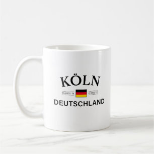 Koln (Keulen) Deutschland coördineert Duits Koffiemok