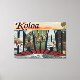 Koloa, HawaiiLarge Letter ScenesKoloa, HI Canvas Afdruk
