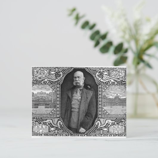 Koloman Moser - Briefkaart met keizer Franz Josef (Staand voorkant)