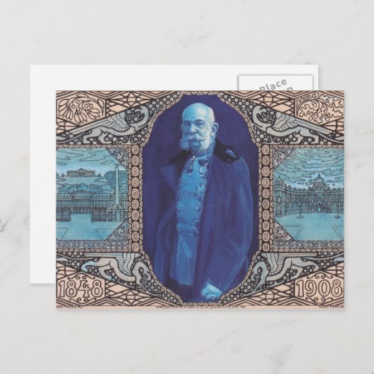 Koloman Moser - Conception pour la carte anniversa (Devant / Derrière)