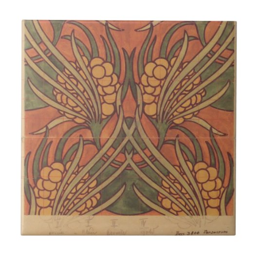 Koloman Moser - Fabric-ontwerp voor Backhausen Tegeltje (Voorkant)