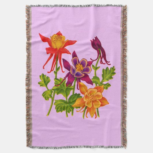 kolombloemen afdrukken deken (Voorkant Verticaal)