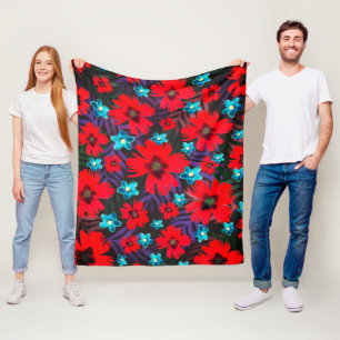 Kolombloemen en -anjers fleece deken
