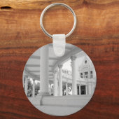  Kolommen Architectuur Zwart en Witte Foto Sleutelhanger (Voorkant)
